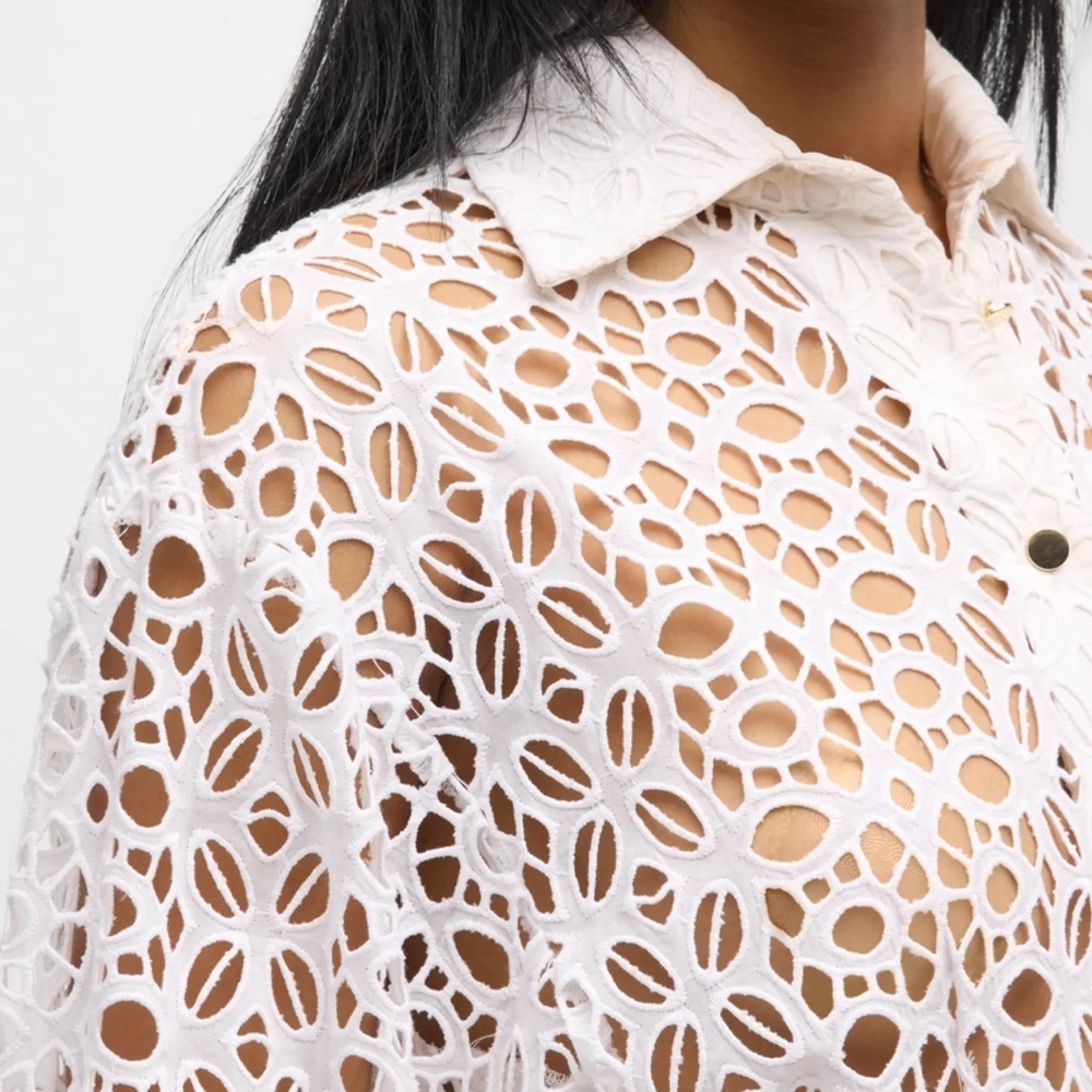 NWT The Drop White Eyelet Lace Blouse Sz 4X Women